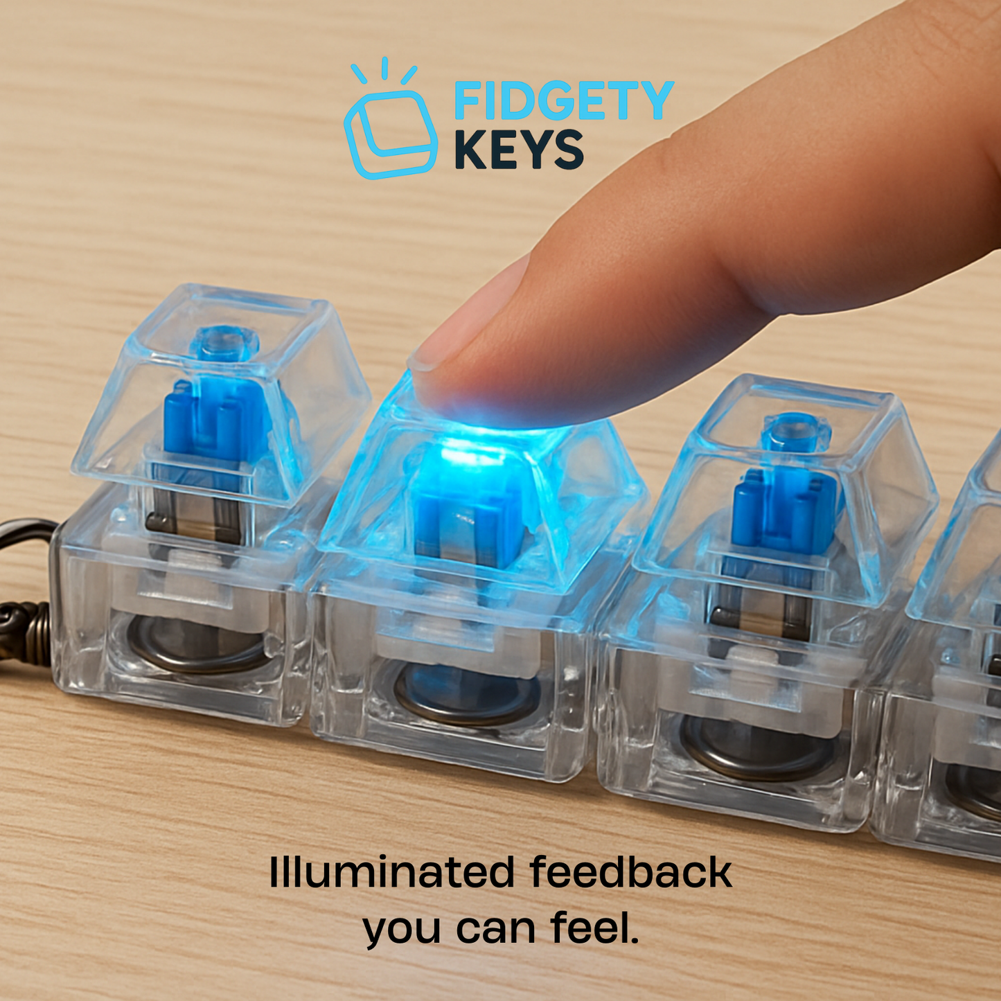 Fidgety Keys™ Keyboard Fidget Keychain
