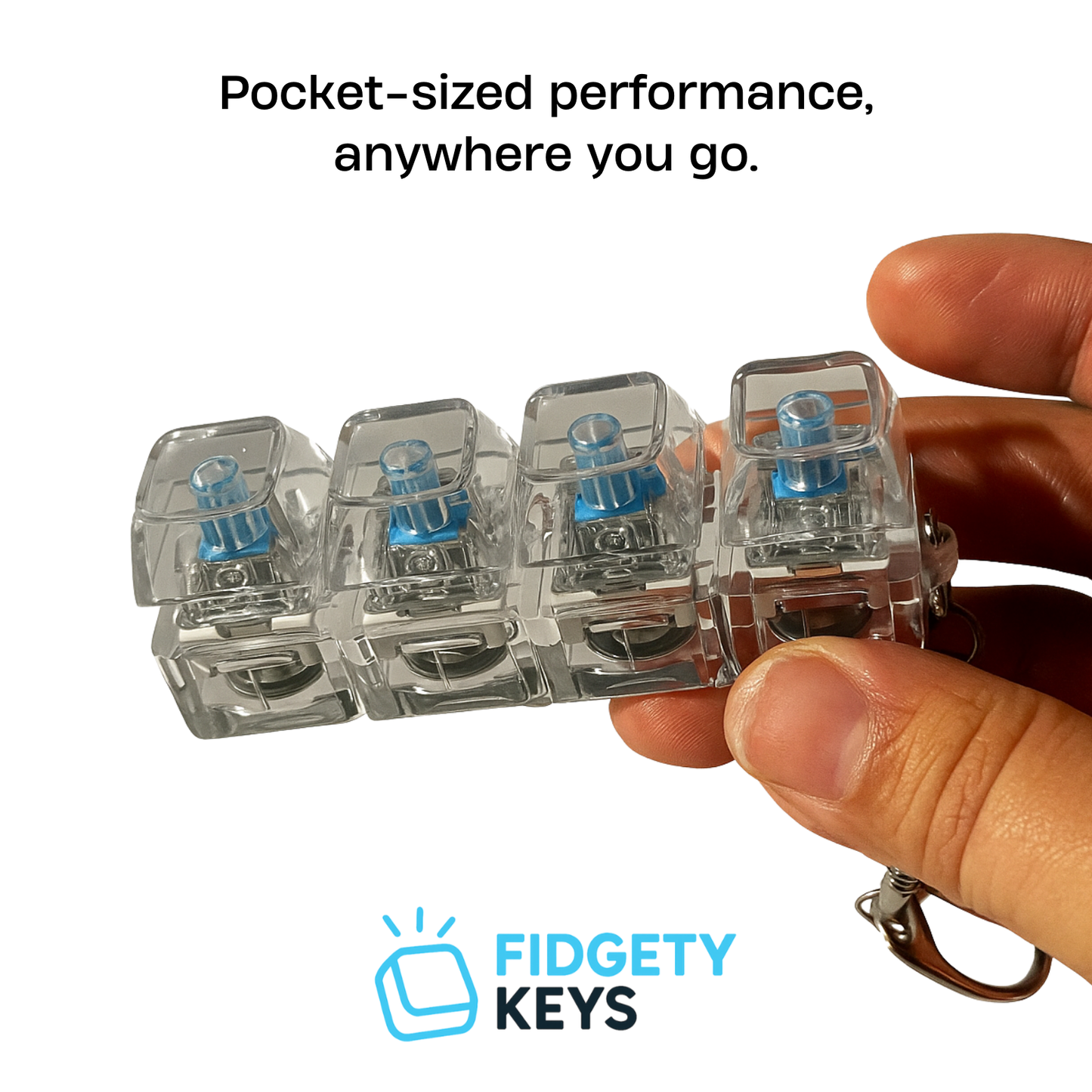 Fidgety Keys™ Keyboard Fidget Keychain